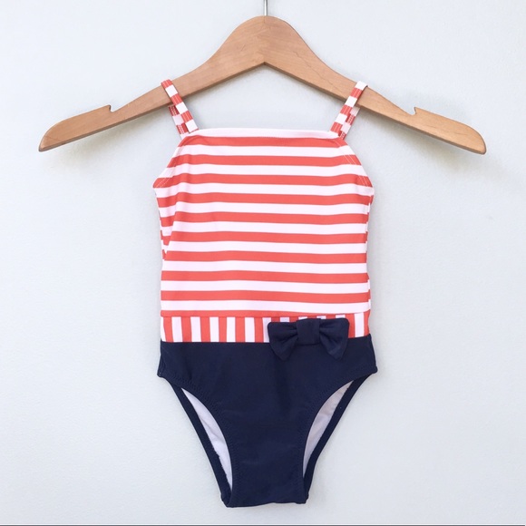 Circo Red & White Striped & Navy Bathing Suit - Picture 2 of 8